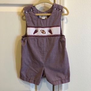 Sir John 12 month Football Smocked Jon Jon